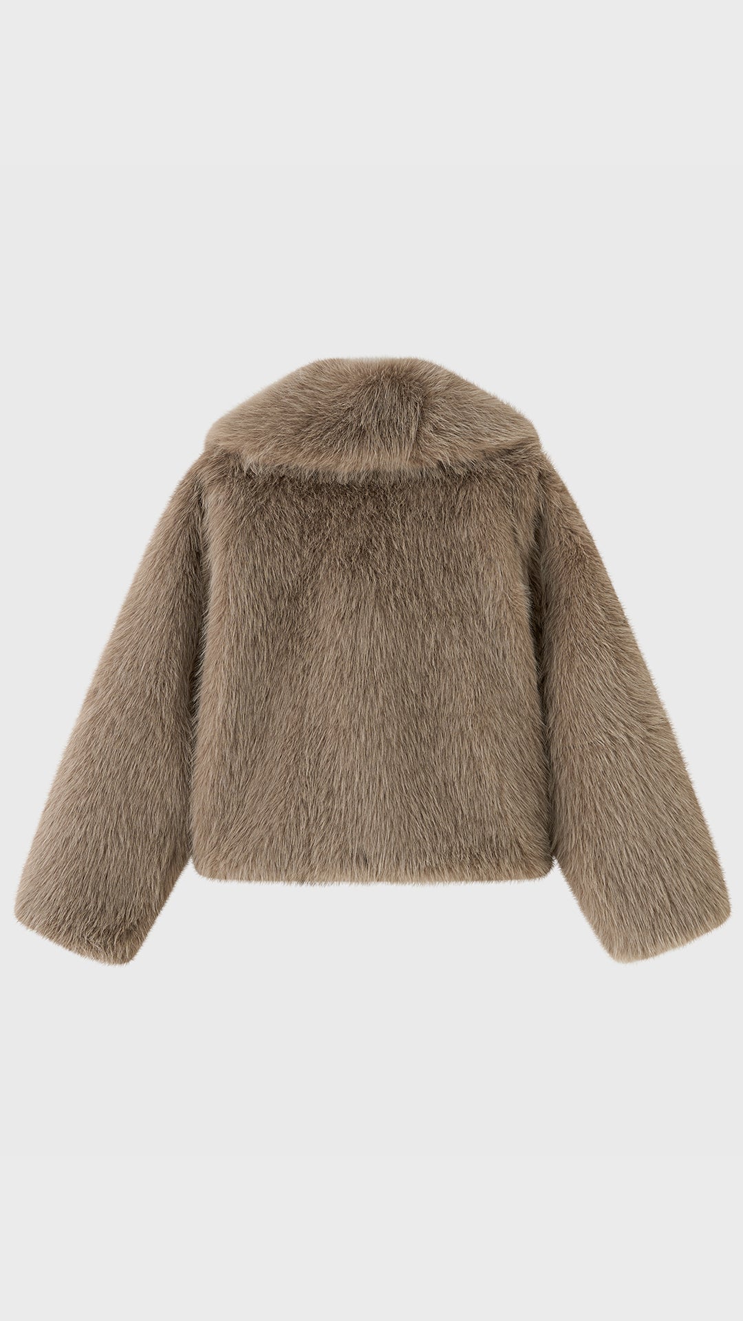 Giacca Corta in Eco Pelliccia Donna, Colletto Ampio, Chiusura con Fibbie, Cappotto Invernale Elegante