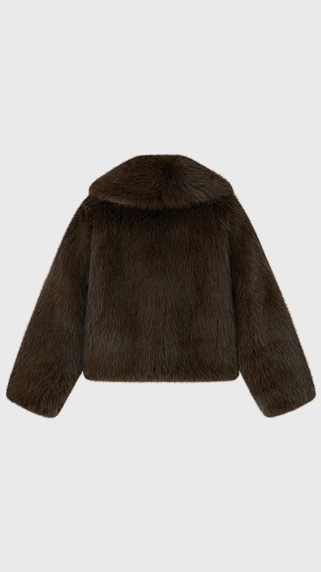 Giacca Corta in Eco Pelliccia Donna, Colletto Ampio, Chiusura con Fibbie, Cappotto Invernale Elegante