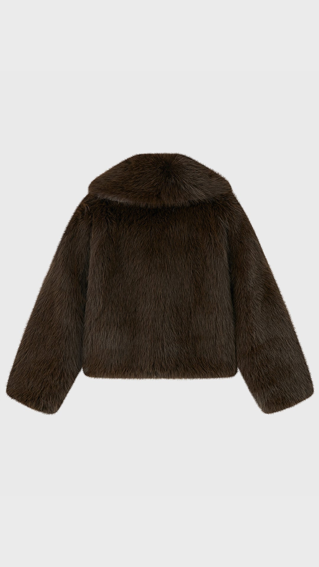 Giacca Corta in Eco Pelliccia Donna, Colletto Ampio, Chiusura con Fibbie, Cappotto Invernale Elegante