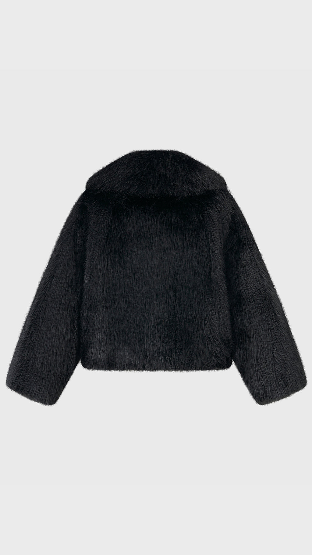 Giacca Corta in Eco Pelliccia Donna, Colletto Ampio, Chiusura con Fibbie, Cappotto Invernale Elegante