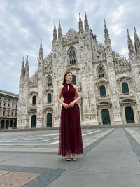 Abito lungo in tulle cut out Lucrezia