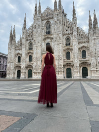 Abito lungo in tulle cut out Lucrezia