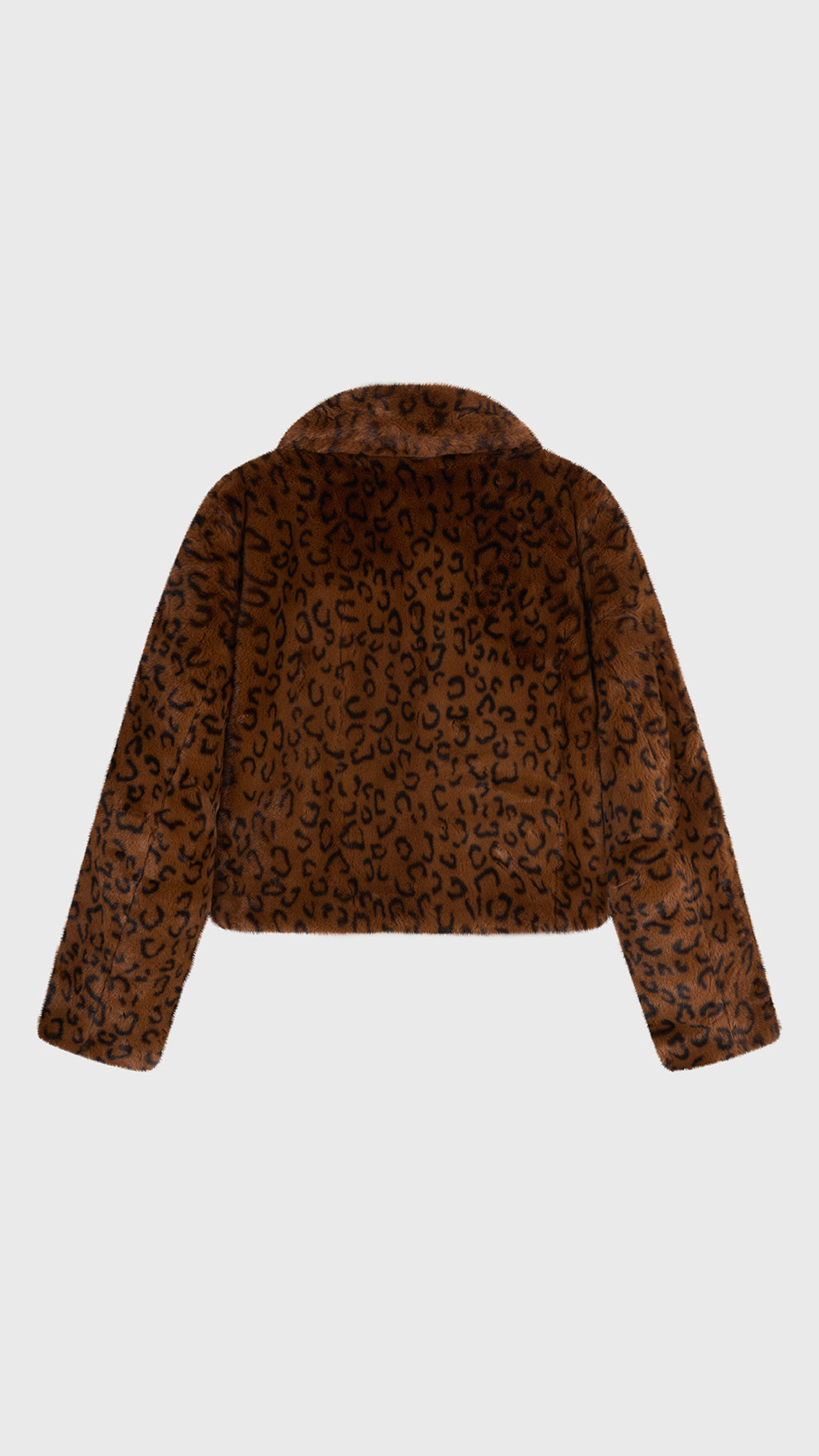 Giacca Corta Donna in Pelliccia Sintetica Stampa Leopardo, Cappotto con Collo a Revers, Modello Trendy Caldo per Autunno Inverno