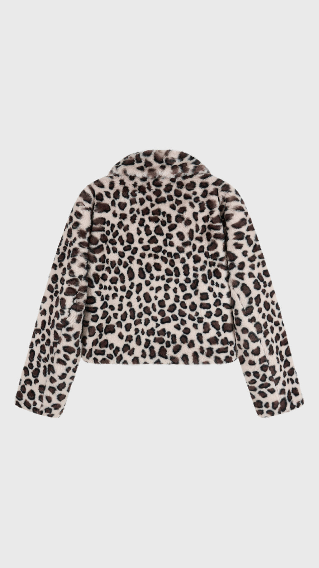 Giacca Corta Donna in Pelliccia Sintetica Stampa Leopardo, Cappotto con Collo a Revers, Modello Trendy Caldo per Autunno Inverno