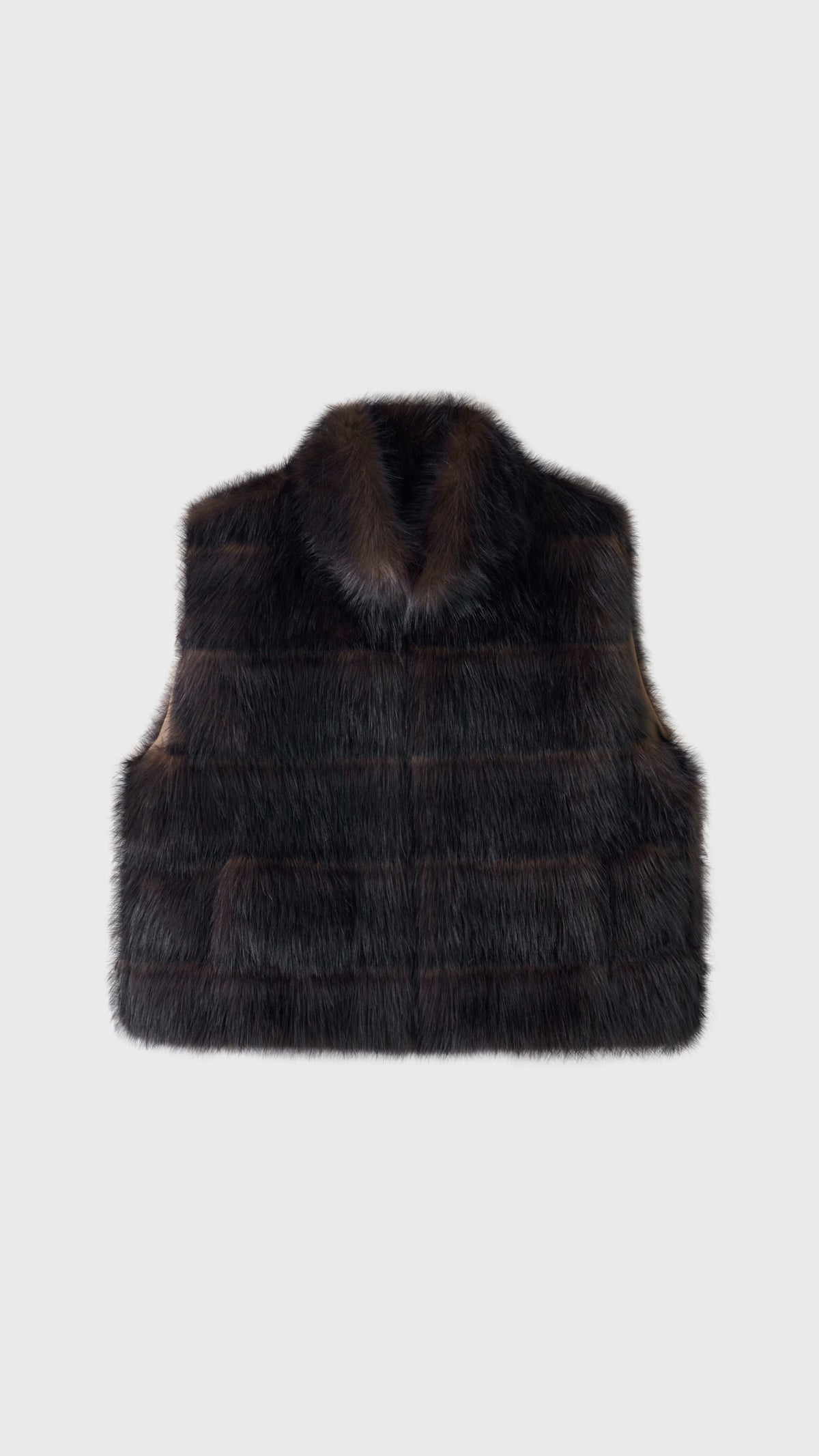 Gilet Senza Maniche Donna in Pelliccia Sintetica, Modello Collo Alto Elegante, Gilet Corto Invernale Casual per Abbinamenti Outfit