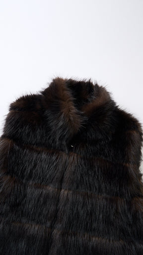 Gilet Senza Maniche Donna in Pelliccia Sintetica, Modello Collo Alto Elegante, Gilet Corto Invernale Casual per Abbinamenti Outfit