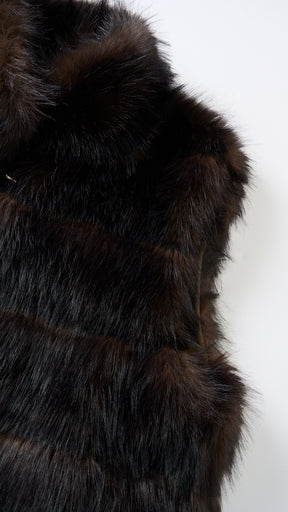 Gilet Senza Maniche Donna in Pelliccia Sintetica, Modello Collo Alto Elegante, Gilet Corto Invernale Casual per Abbinamenti Outfit