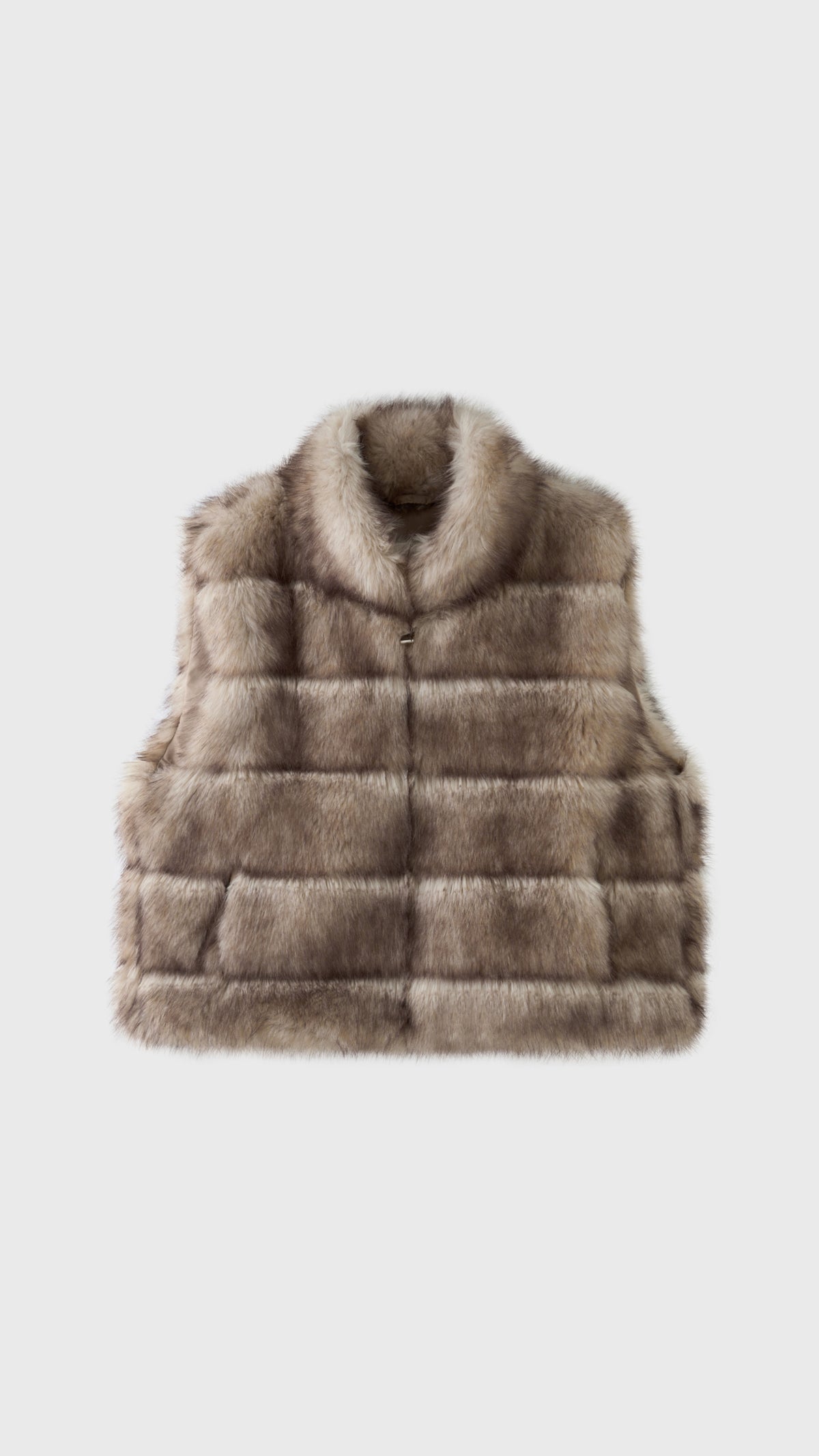 Gilet Senza Maniche Donna in Pelliccia Sintetica, Modello Collo Alto Elegante, Gilet Corto Invernale Casual per Abbinamenti Outfit