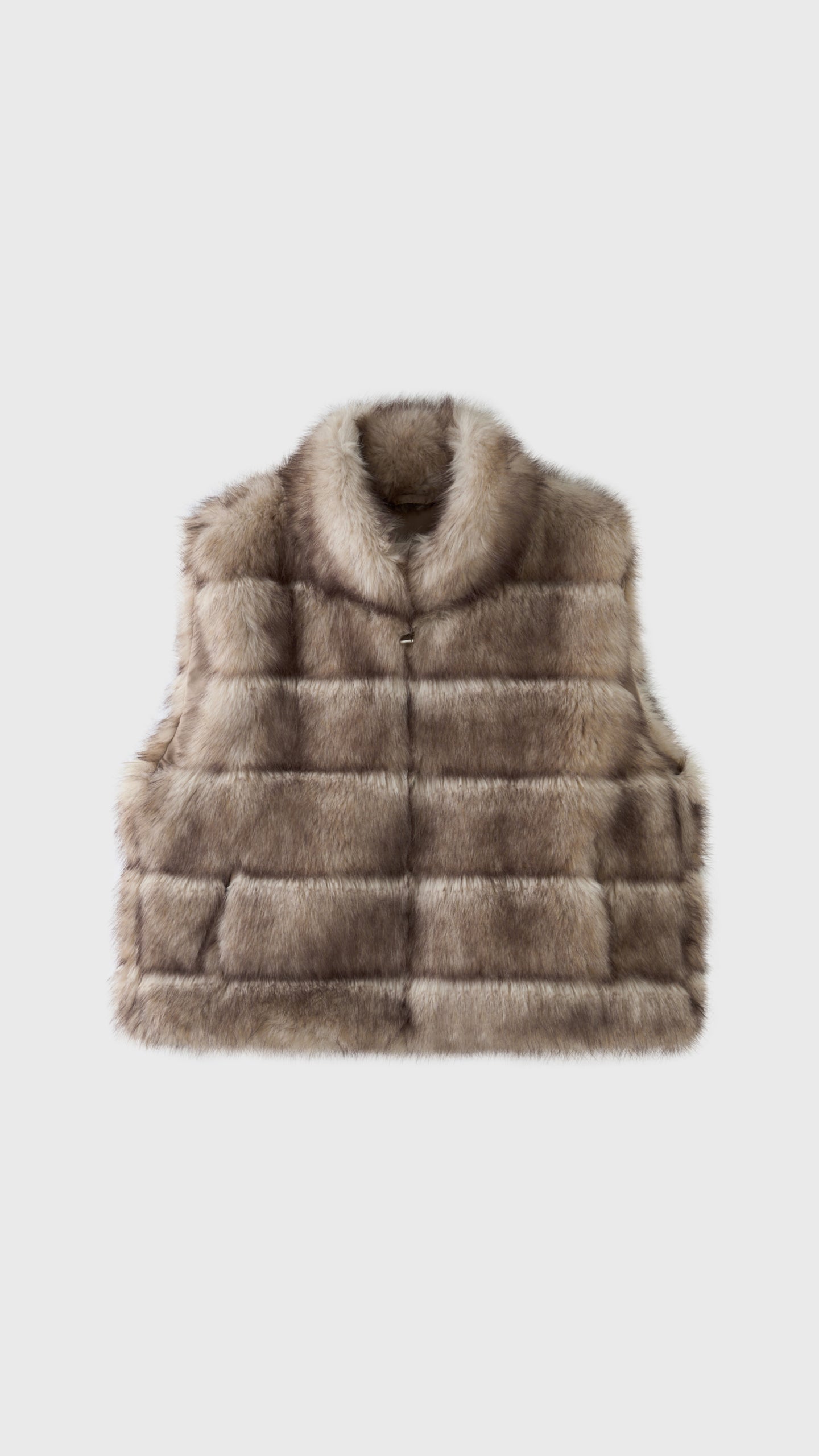 Gilet Senza Maniche Donna in Pelliccia Sintetica, Modello Collo Alto Elegante, Gilet Corto Invernale Casual per Abbinamenti Outfit