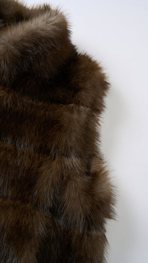 Gilet Senza Maniche Donna in Pelliccia Sintetica, Modello Collo Alto Elegante, Gilet Corto Invernale Casual per Abbinamenti Outfit