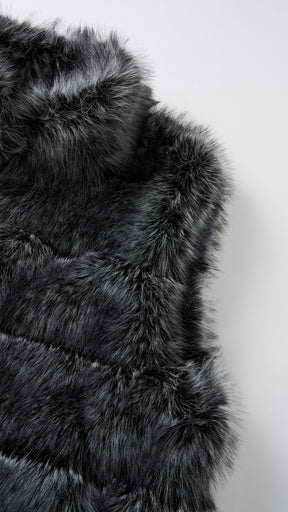 Gilet Senza Maniche Donna in Pelliccia Sintetica, Modello Collo Alto Elegante, Gilet Corto Invernale Casual per Abbinamenti Outfit