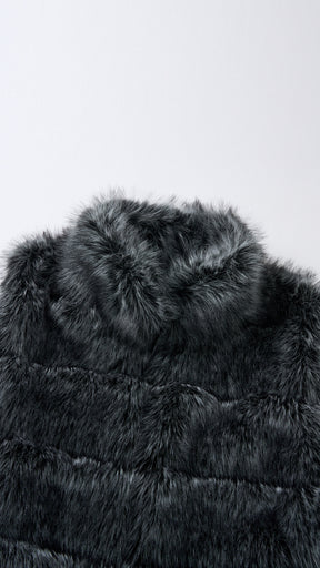 Gilet Senza Maniche Donna in Pelliccia Sintetica, Modello Collo Alto Elegante, Gilet Corto Invernale Casual per Abbinamenti Outfit