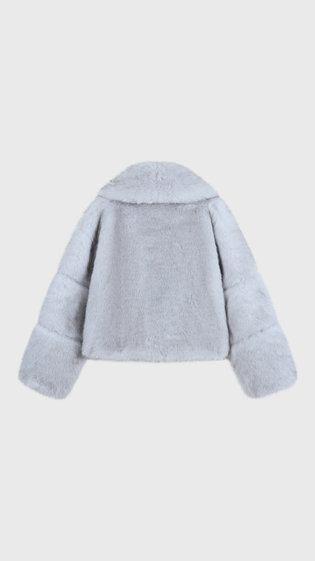 Giacca Corta Donna in Peluche Sintetico, Collo a Revers Ampio, Modello Corto Invernale Elegante
