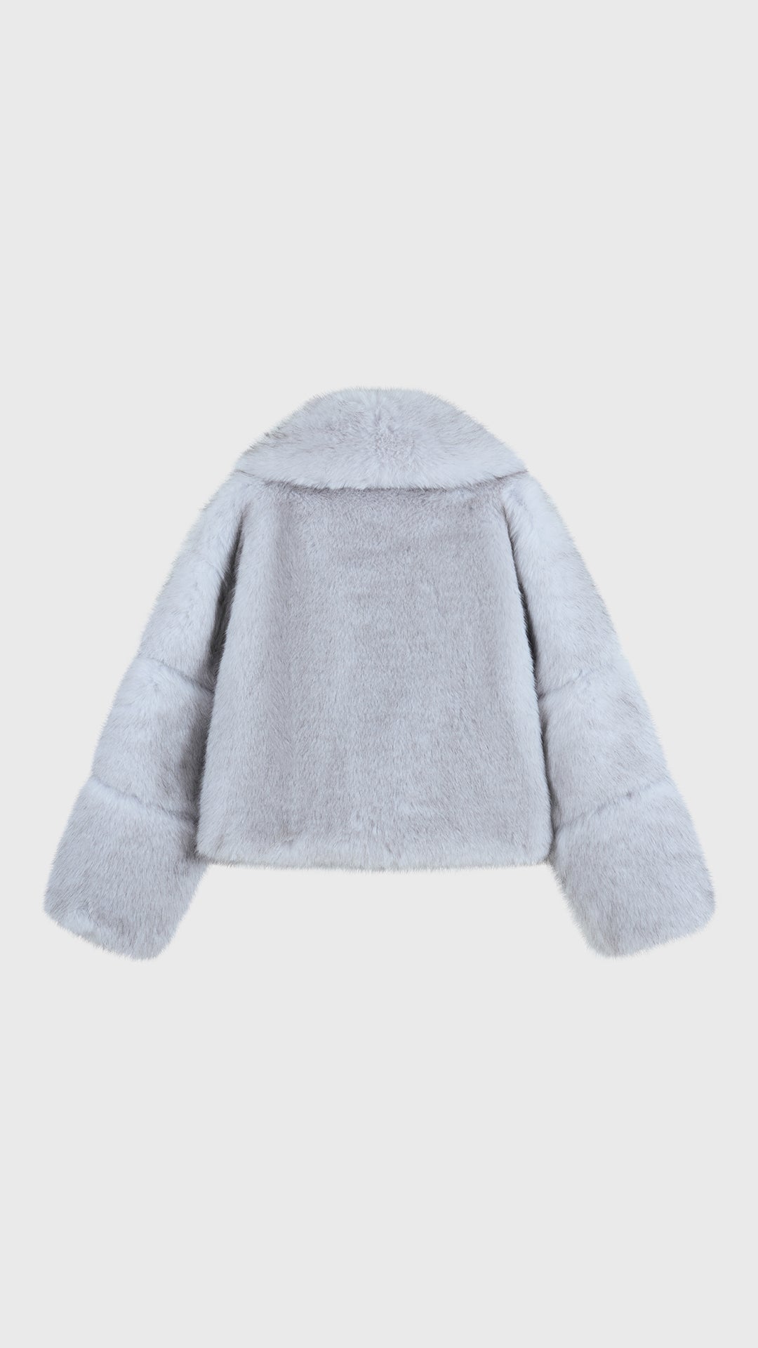Giacca Corta Donna in Peluche Sintetico, Collo a Revers Ampio, Modello Corto Invernale Elegante