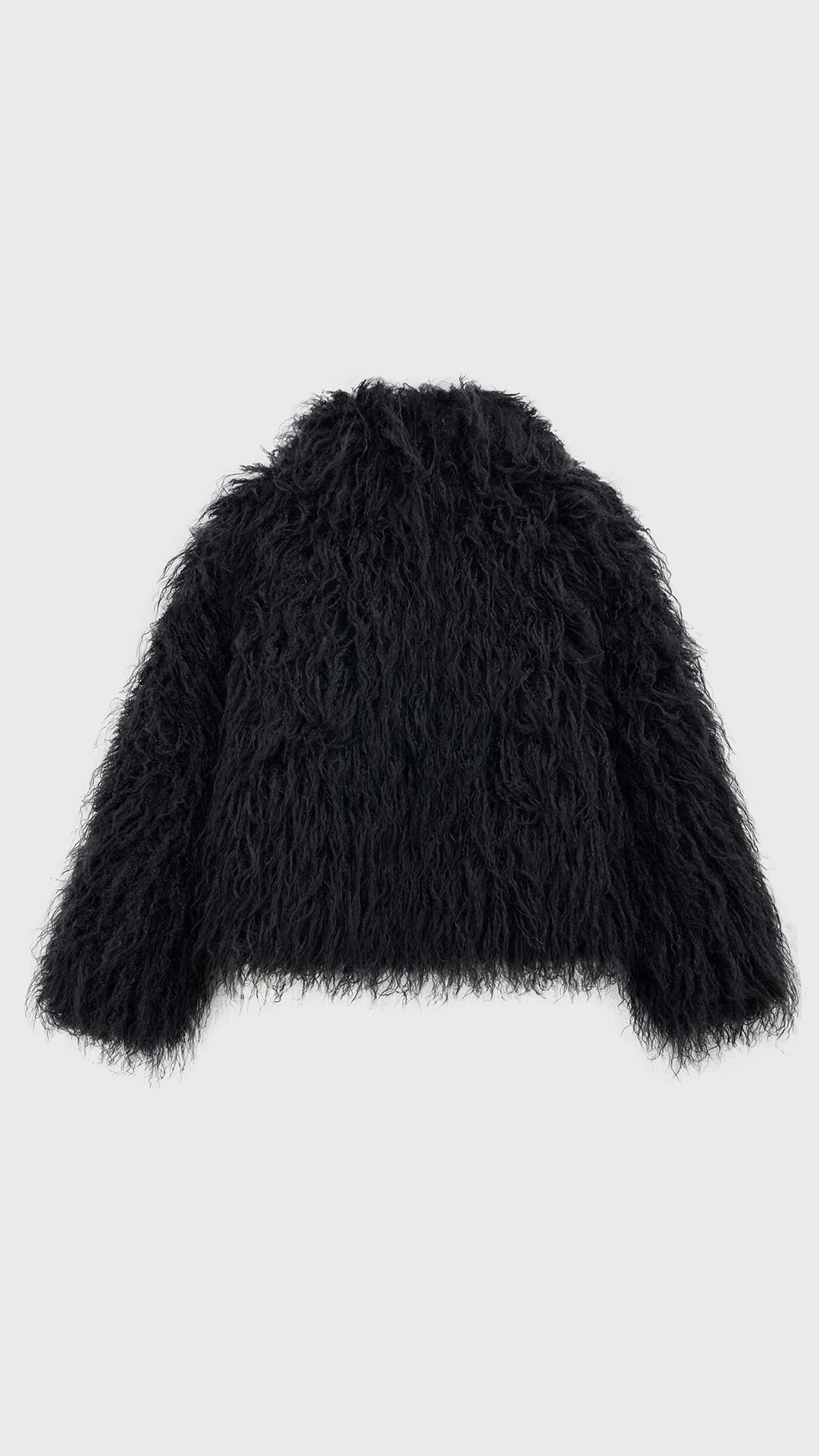 Giacca corta donna in pelliccia sintetica riccia , collo alto stile casual