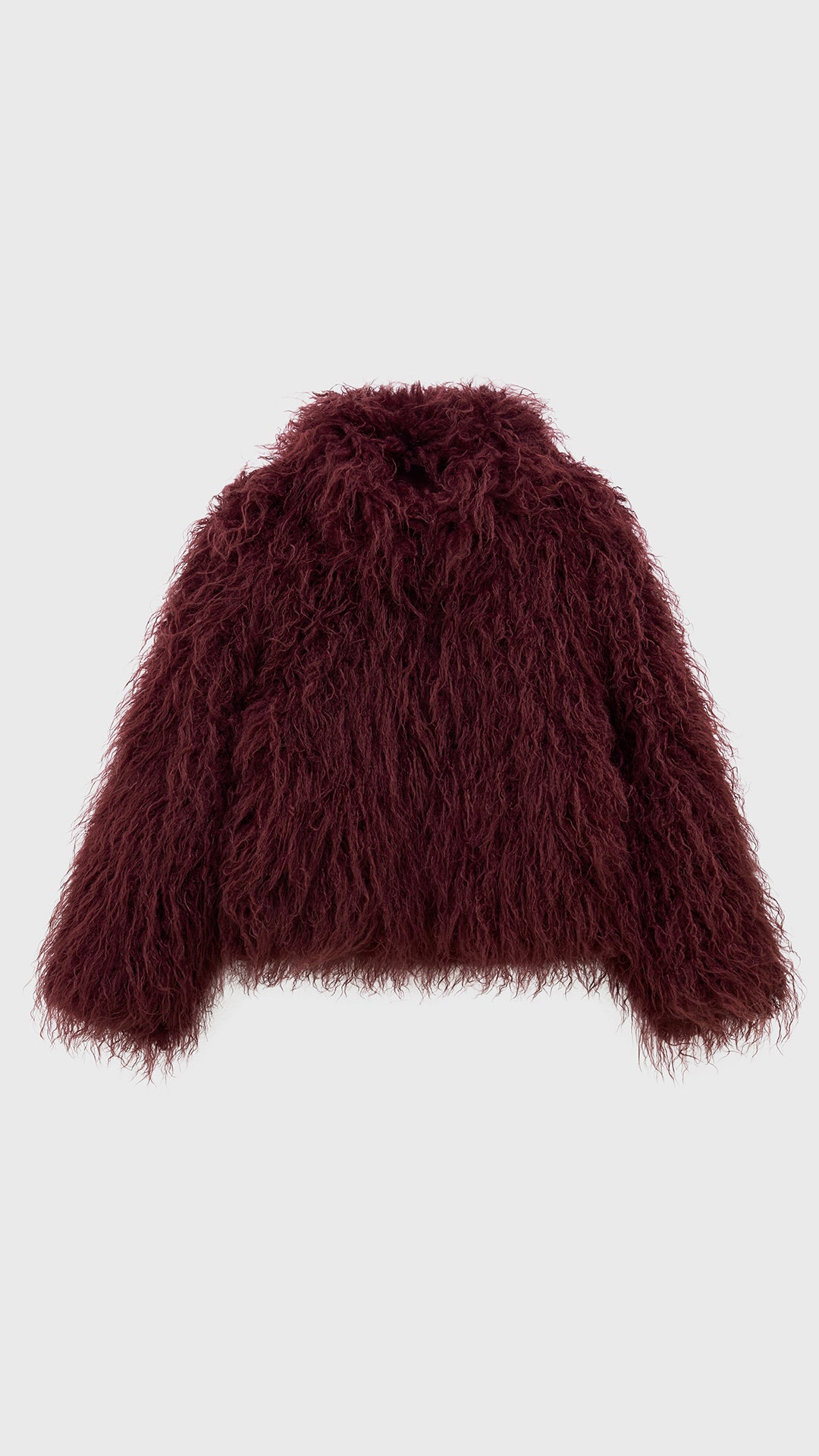 Giacca corta donna in pelliccia sintetica riccia , collo alto stile casual