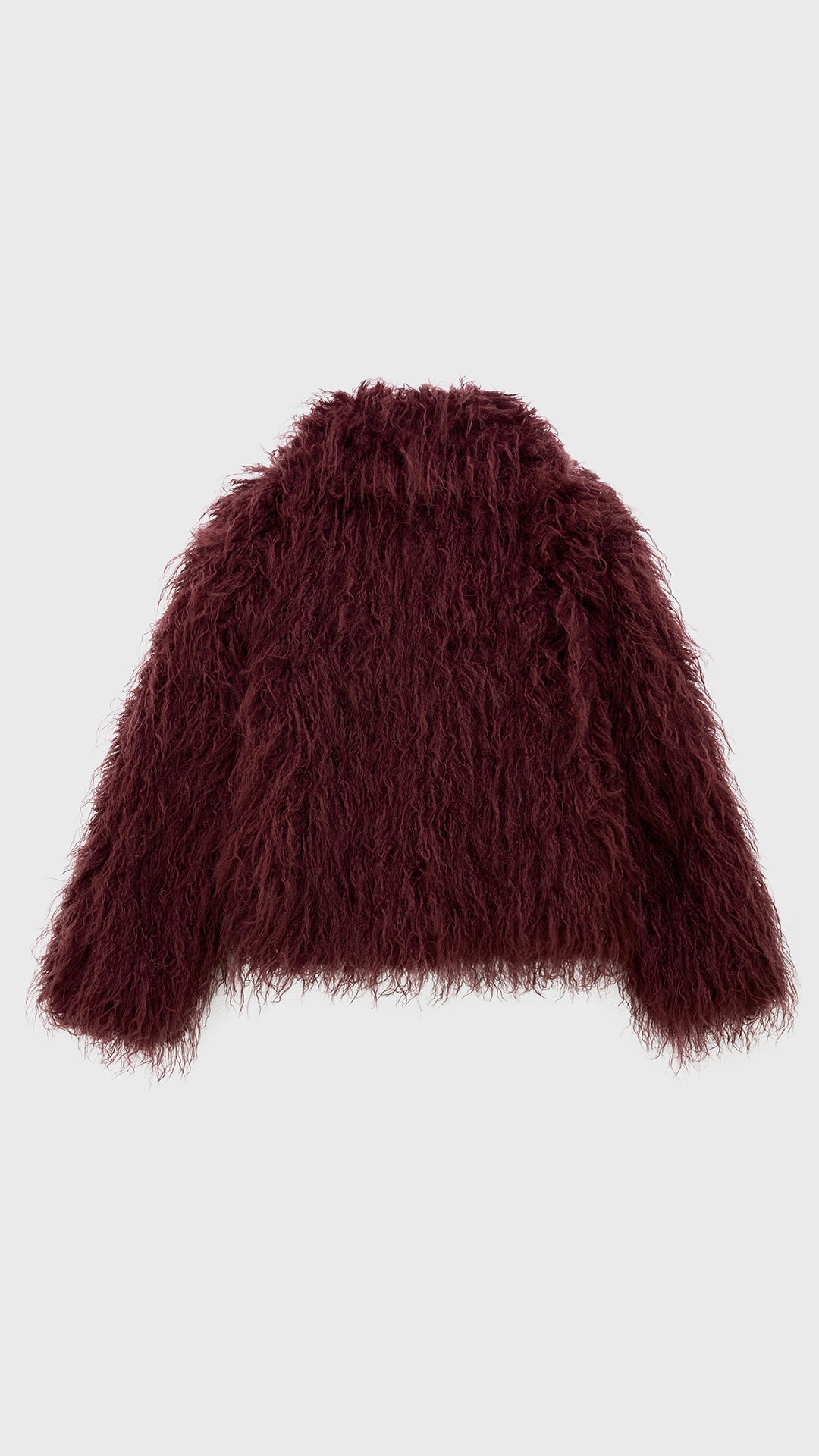 Giacca corta donna in pelliccia sintetica riccia , collo alto stile casual