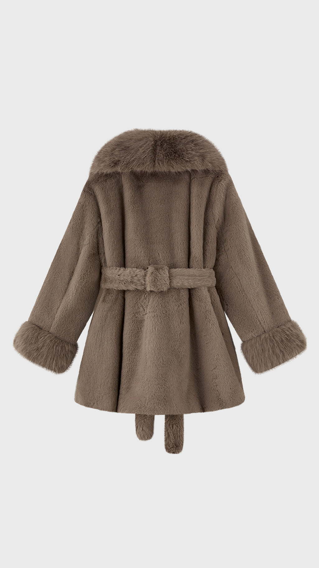 Cappotto Donna in Pelliccia Sintetica con Cintura a Nodo, Giacca Elegante Taglia Unica, Modello Avvolgente Caldo Invernale