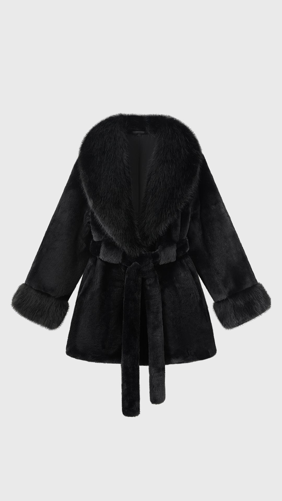 Cappotto Donna in Pelliccia Sintetica con Cintura a Nodo, Giacca Elegante Taglia Unica, Modello Avvolgente Caldo Invernale