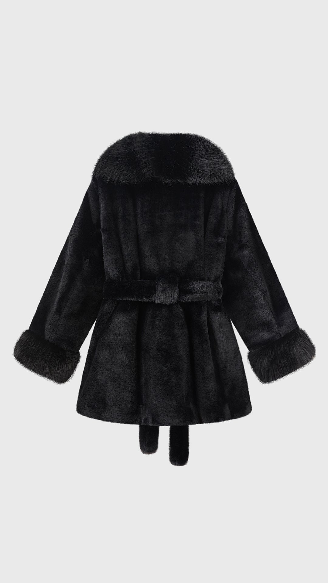 Cappotto Donna in Pelliccia Sintetica con Cintura a Nodo, Giacca Elegante Taglia Unica, Modello Avvolgente Caldo Invernale