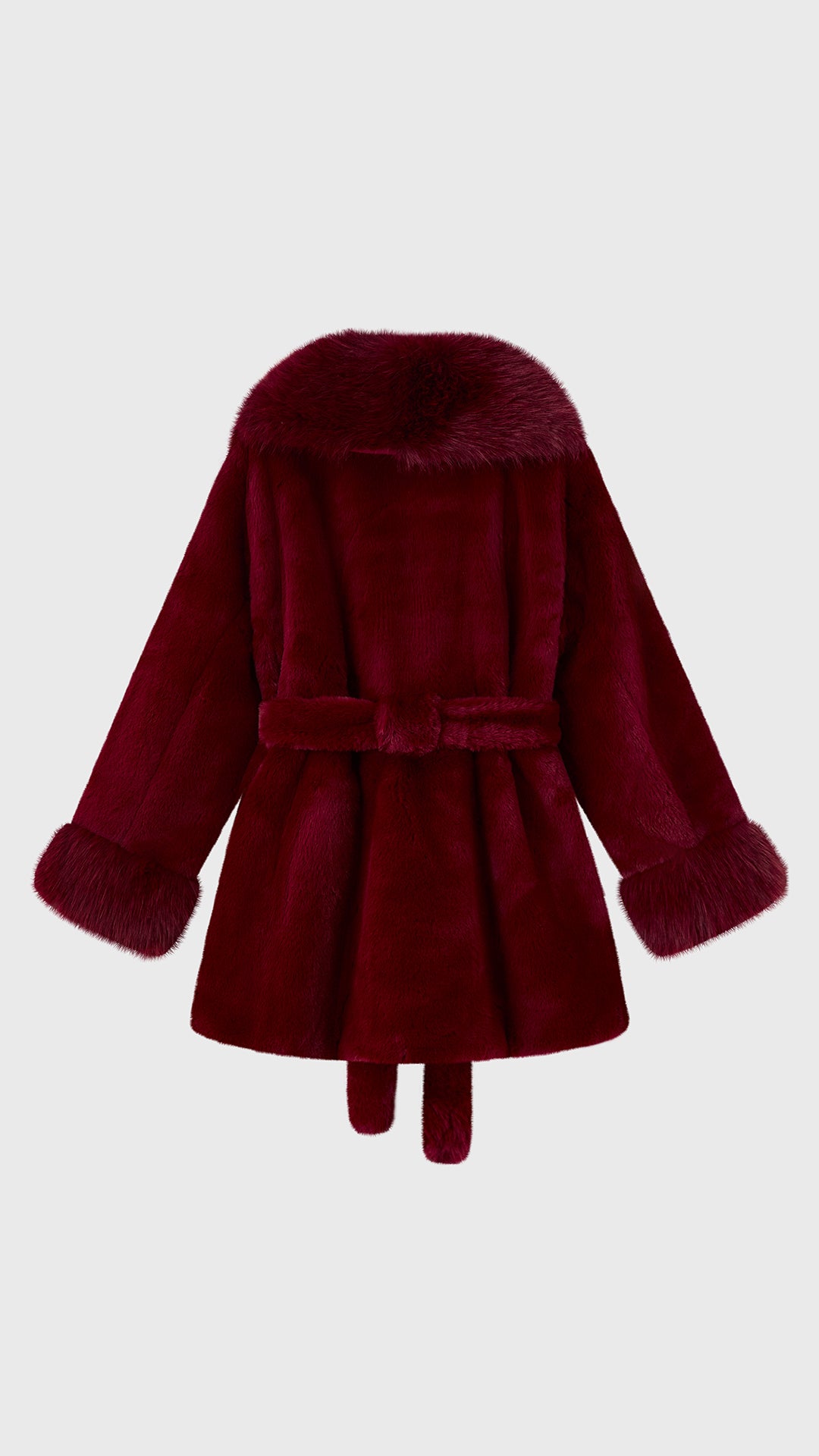 Cappotto Donna in Pelliccia Sintetica con Cintura a Nodo, Giacca Elegante Taglia Unica, Modello Avvolgente Caldo Invernale