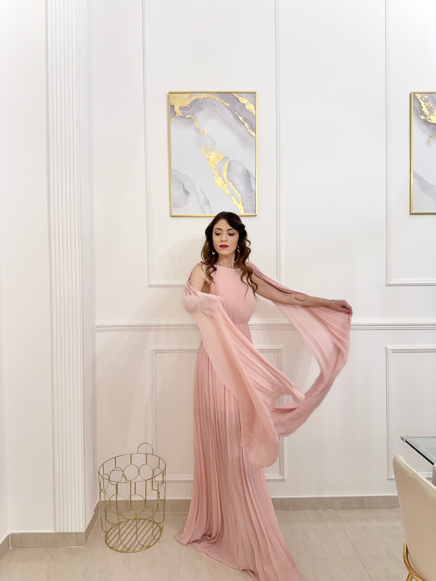 Vestito elegante lungo plisettato Alice