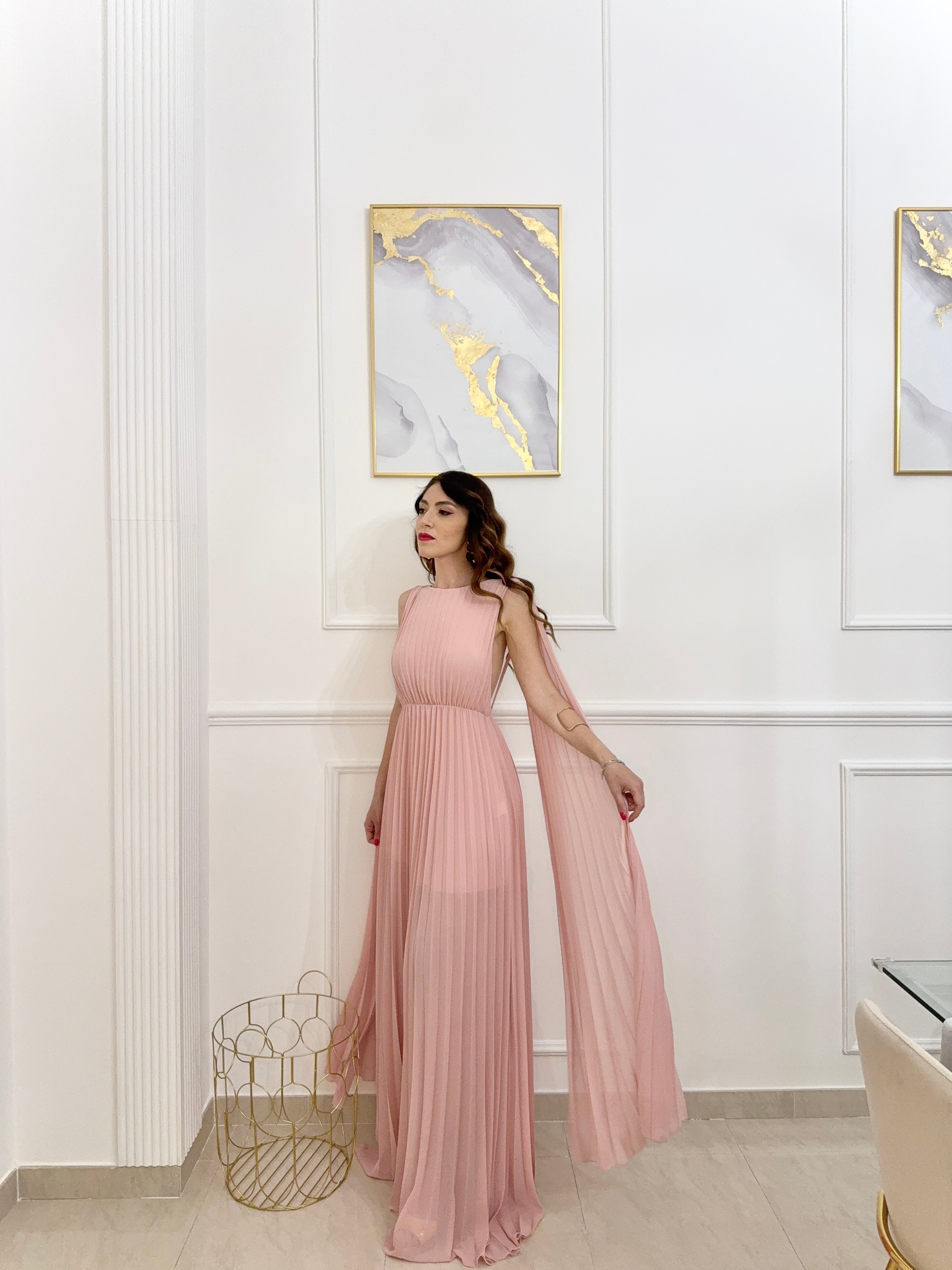 Vestito elegante lungo plisettato Alice