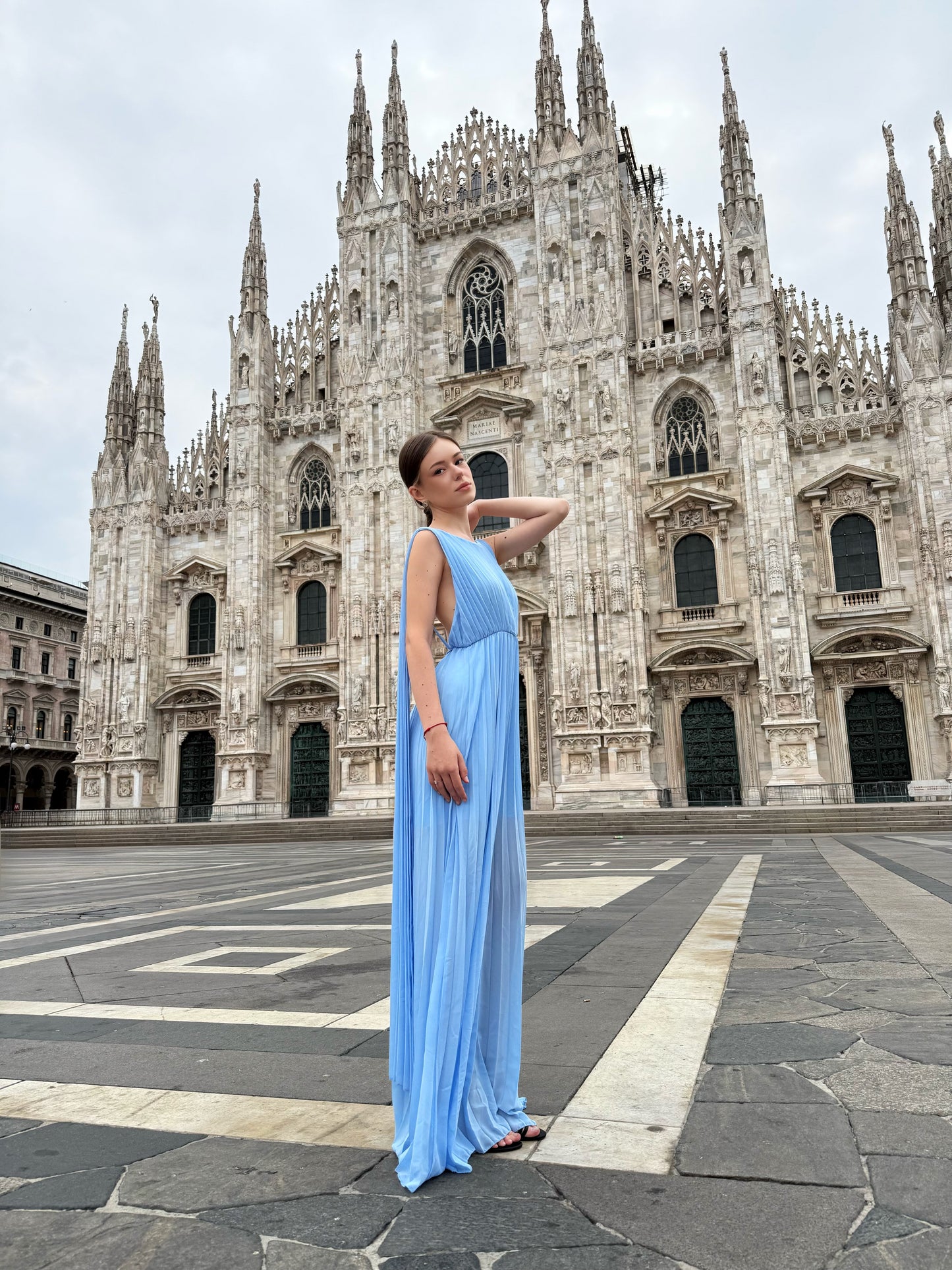 Vestito elegante lungo plisettato Alice