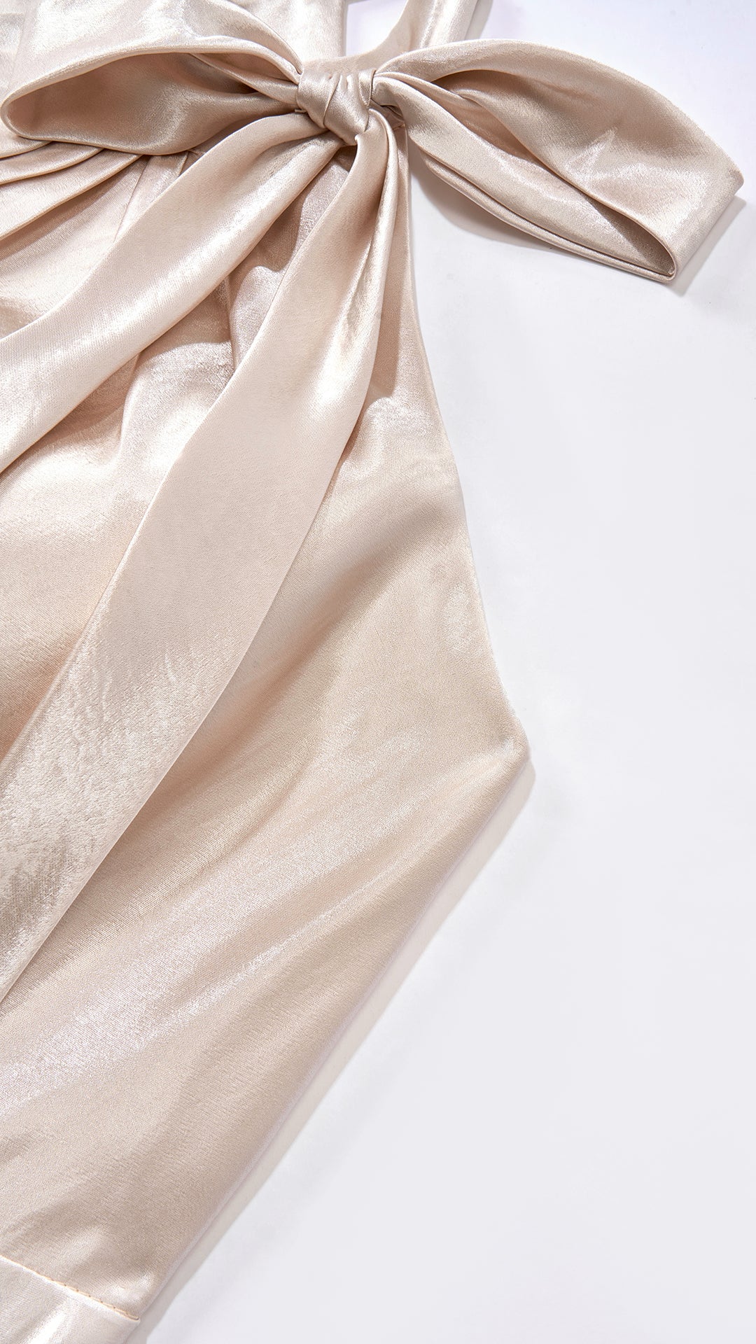 Vestito Lungo Satin Donna Collo Halter con Fiocco Legabile, Abito Elegante Vita Definita e Gonna Ampia da Cerimonia