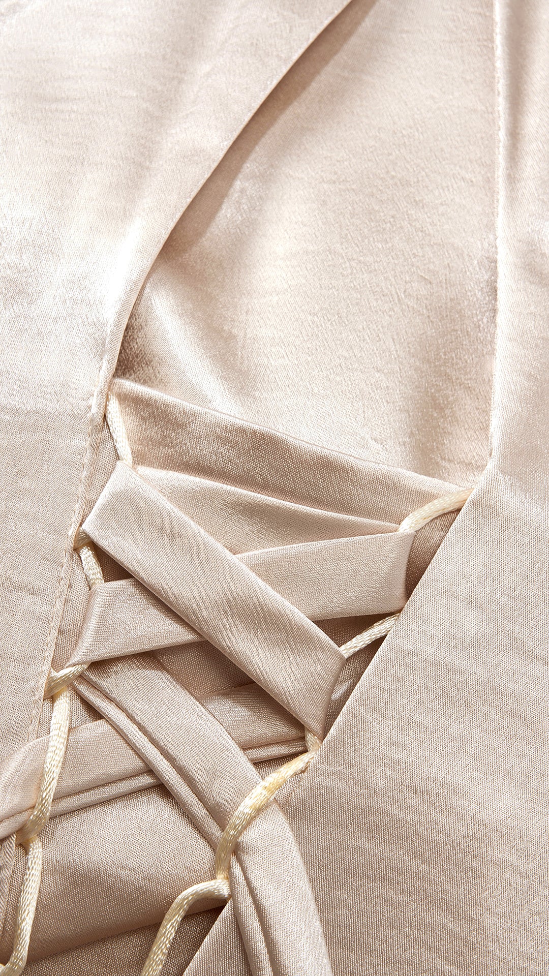 Vestito Lungo Satin Donna Collo Halter con Fiocco Legabile, Abito Elegante Vita Definita e Gonna Ampia da Cerimonia