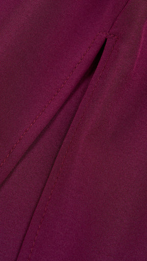 Abito lungo elegante con scollo a collo alto a fiocco, design bicolore con top asimmetrico e gonna fluida