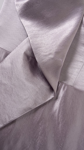 Vestito Lungo Satin Donna Spallina Singola con Maxi Fiocco, Abito Elegante da Cerimonia e Festa Smanicato