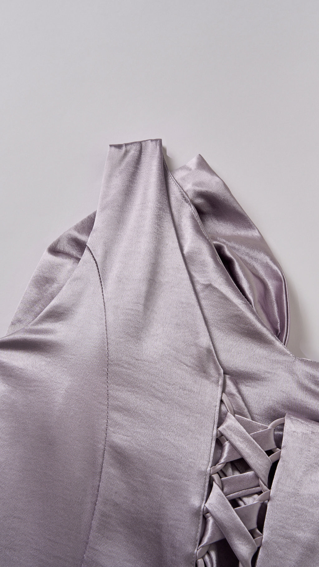 Vestito Lungo Satin Donna Spallina Singola con Maxi Fiocco, Abito Elegante da Cerimonia e Festa Smanicato（副本）