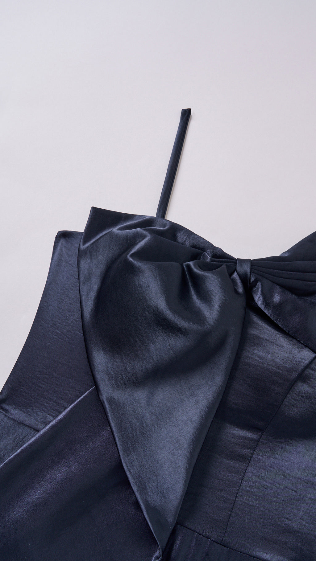 Vestito Lungo Satin Donna Spallina Singola con Maxi Fiocco, Abito Elegante da Cerimonia e Festa Smanicato（副本）