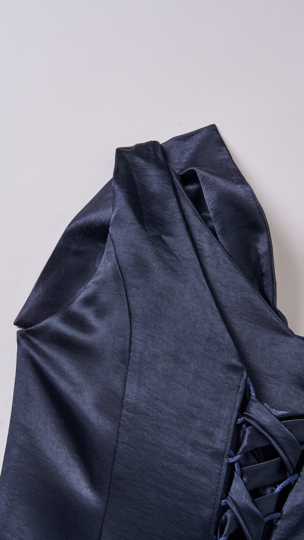 Vestito Lungo Satin Donna Spallina Singola con Maxi Fiocco, Abito Elegante da Cerimonia e Festa Smanicato（副本）