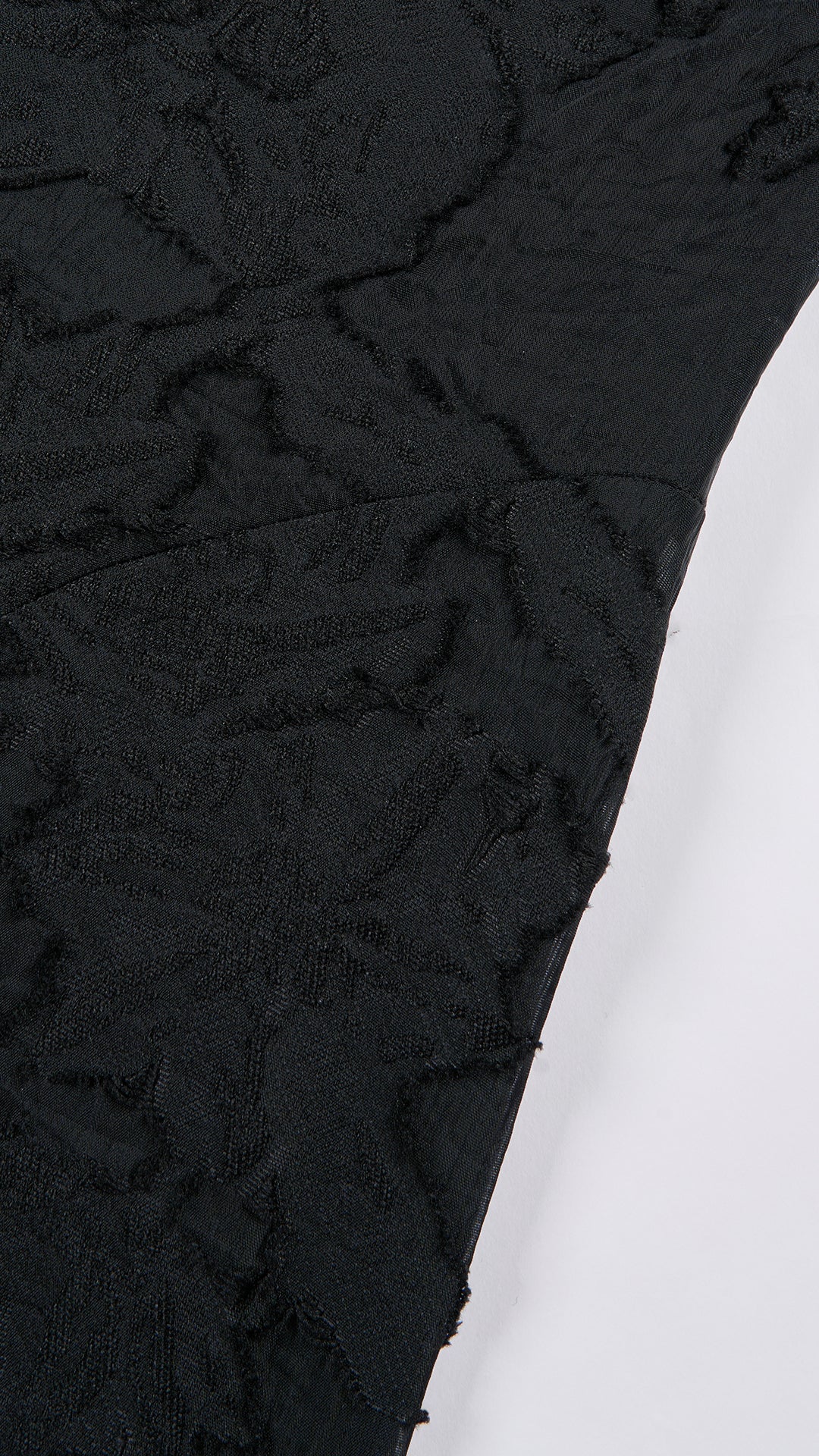 Abito midi elegante a spalline sottili con scollo a fascia, tessuto jacquard floreale e dettaglio a croce sul retro（副本）