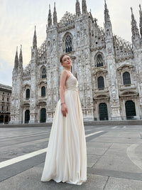 Abito lungo in tulle asimmetrico Luna