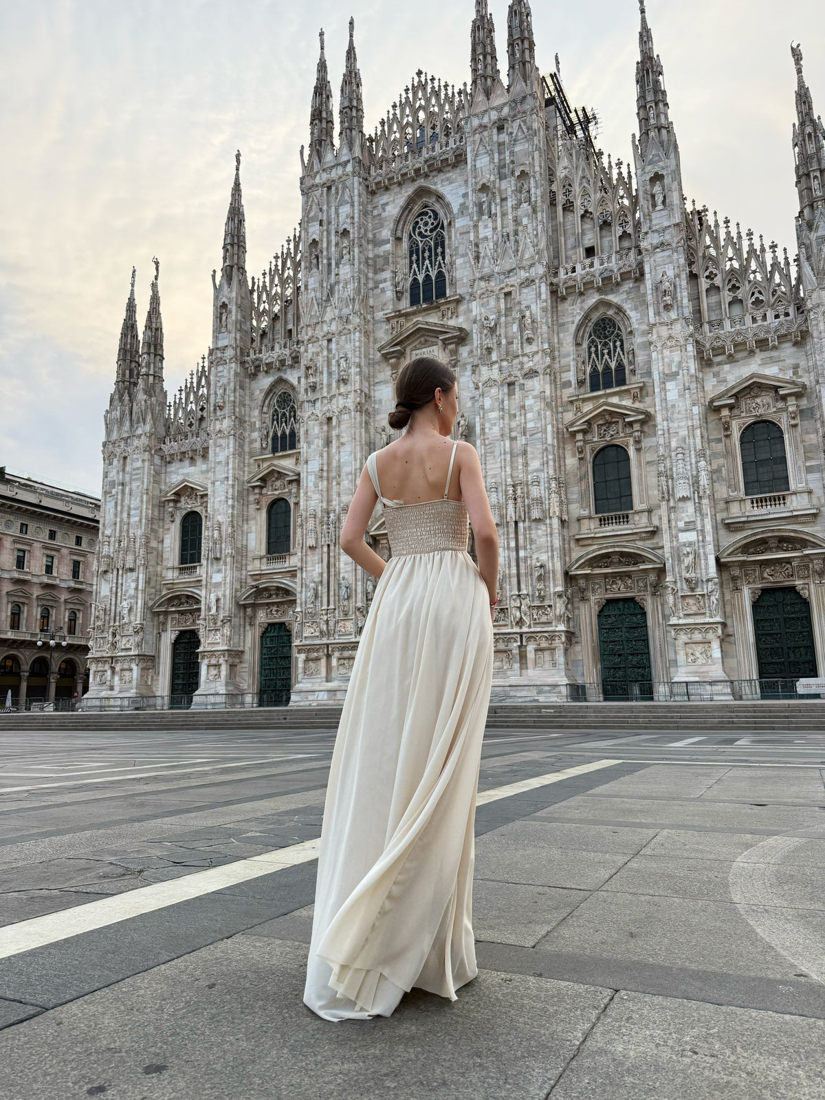 Long asymmetrical tulle dress Luna