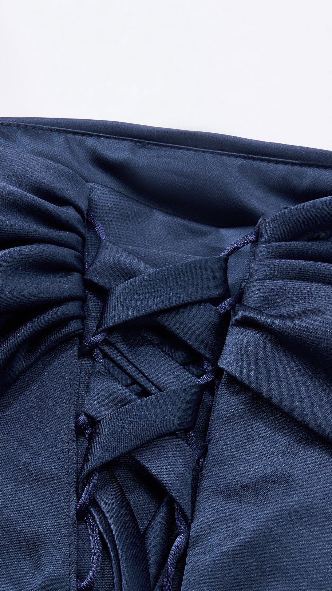Vestito Lungo Satin Spalline Sottili a Spalla Scoperta, Abito Elegante Donna da Cerimonia con Busto Arricciato e Gonna Ampia（副本）