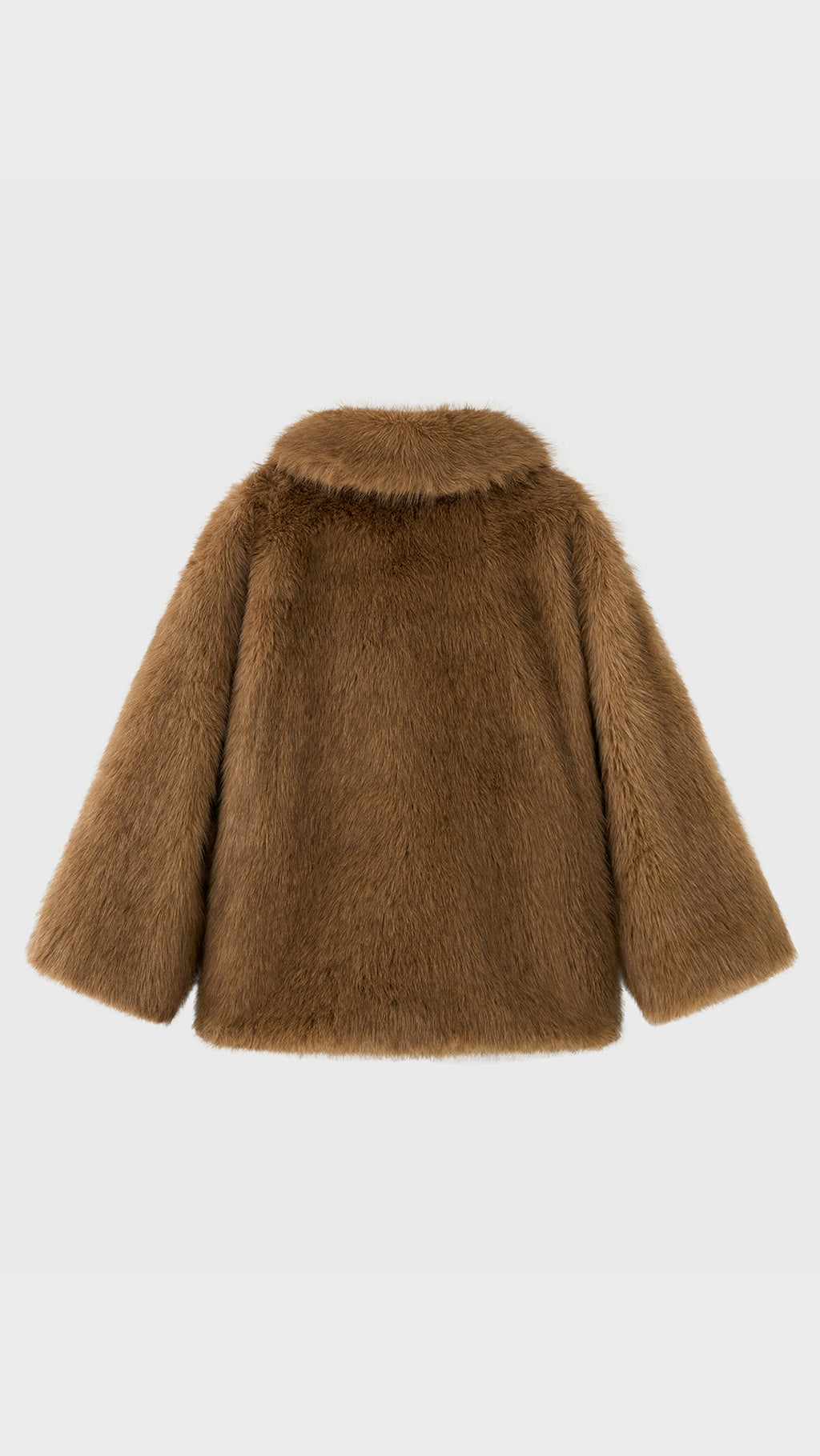 Giacca Corta in Eco Pelliccia Donna, Cappotto Invernale con Ampio Colletto a Rever