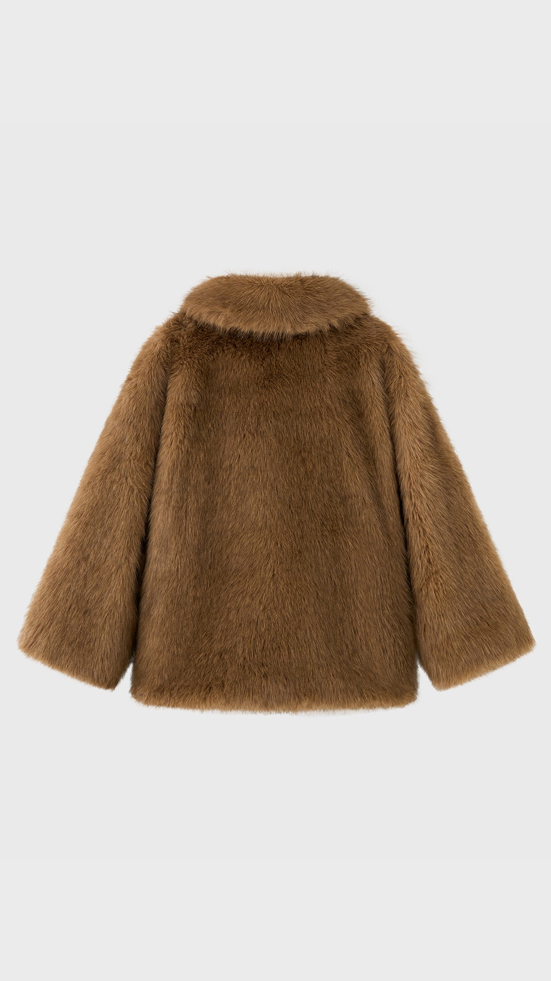 Giacca Corta in Eco Pelliccia Donna, Cappotto Invernale con Ampio Colletto a Rever