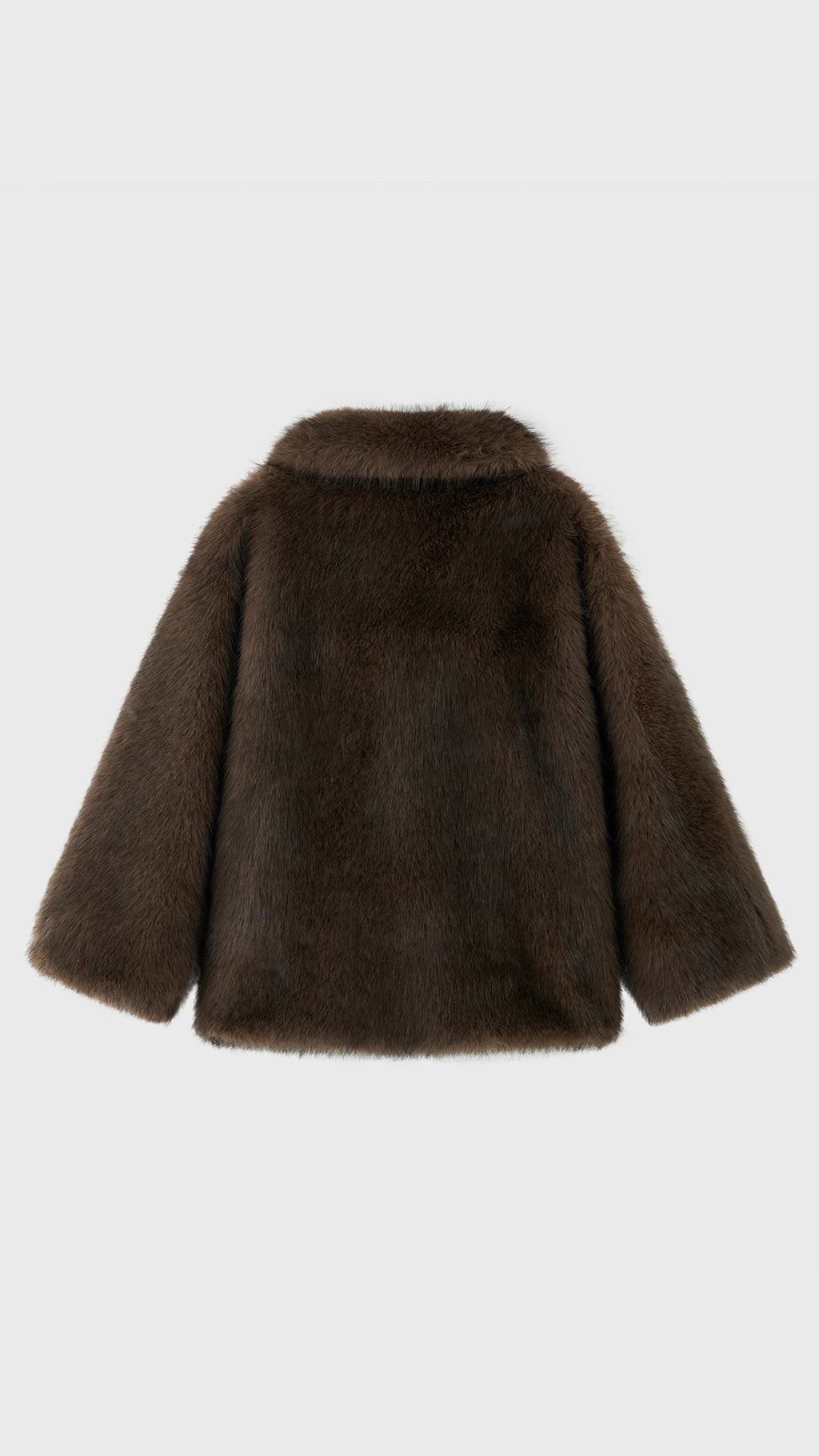 Giacca Corta in Eco Pelliccia Donna, Cappotto Invernale con Ampio Colletto a Rever