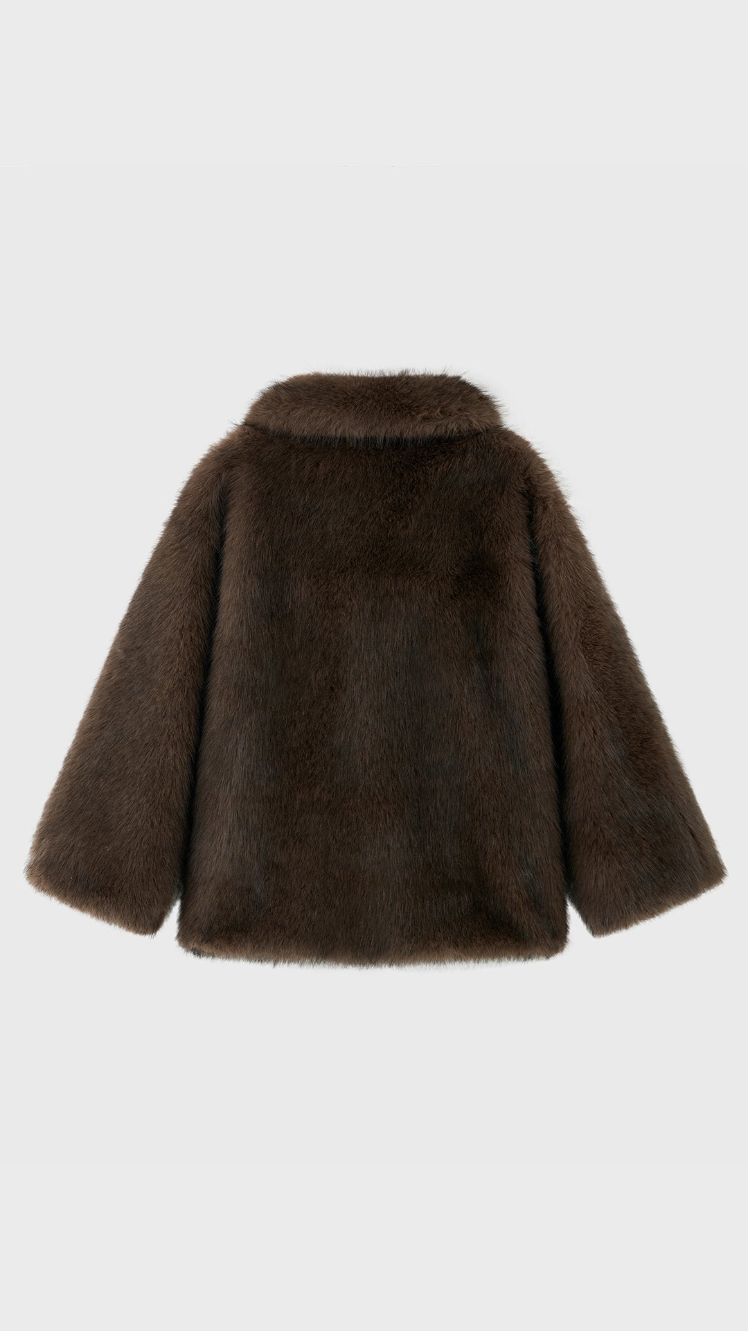 Giacca Corta in Eco Pelliccia Donna, Cappotto Invernale con Ampio Colletto a Rever