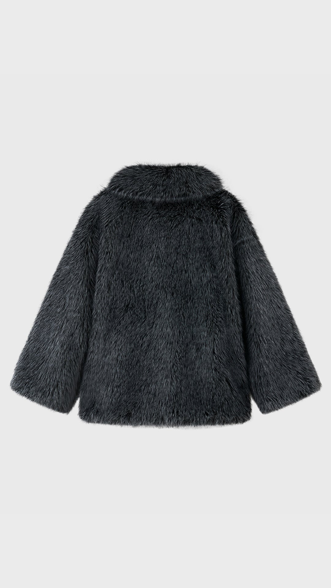 Giacca Corta in Eco Pelliccia Donna, Cappotto Invernale con Ampio Colletto a Rever