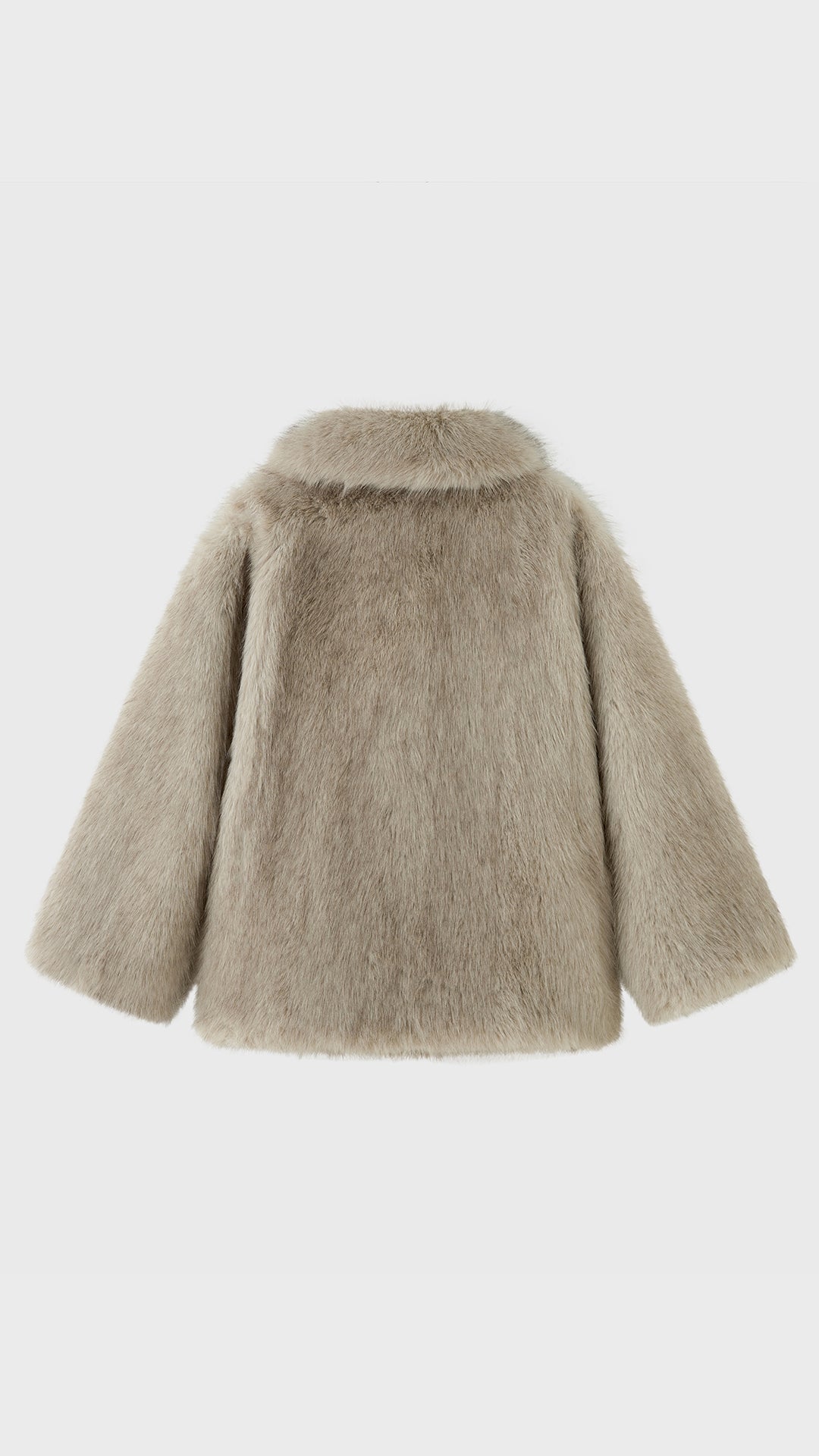 Giacca Corta in Eco Pelliccia Donna, Cappotto Invernale con Ampio Colletto a Rever