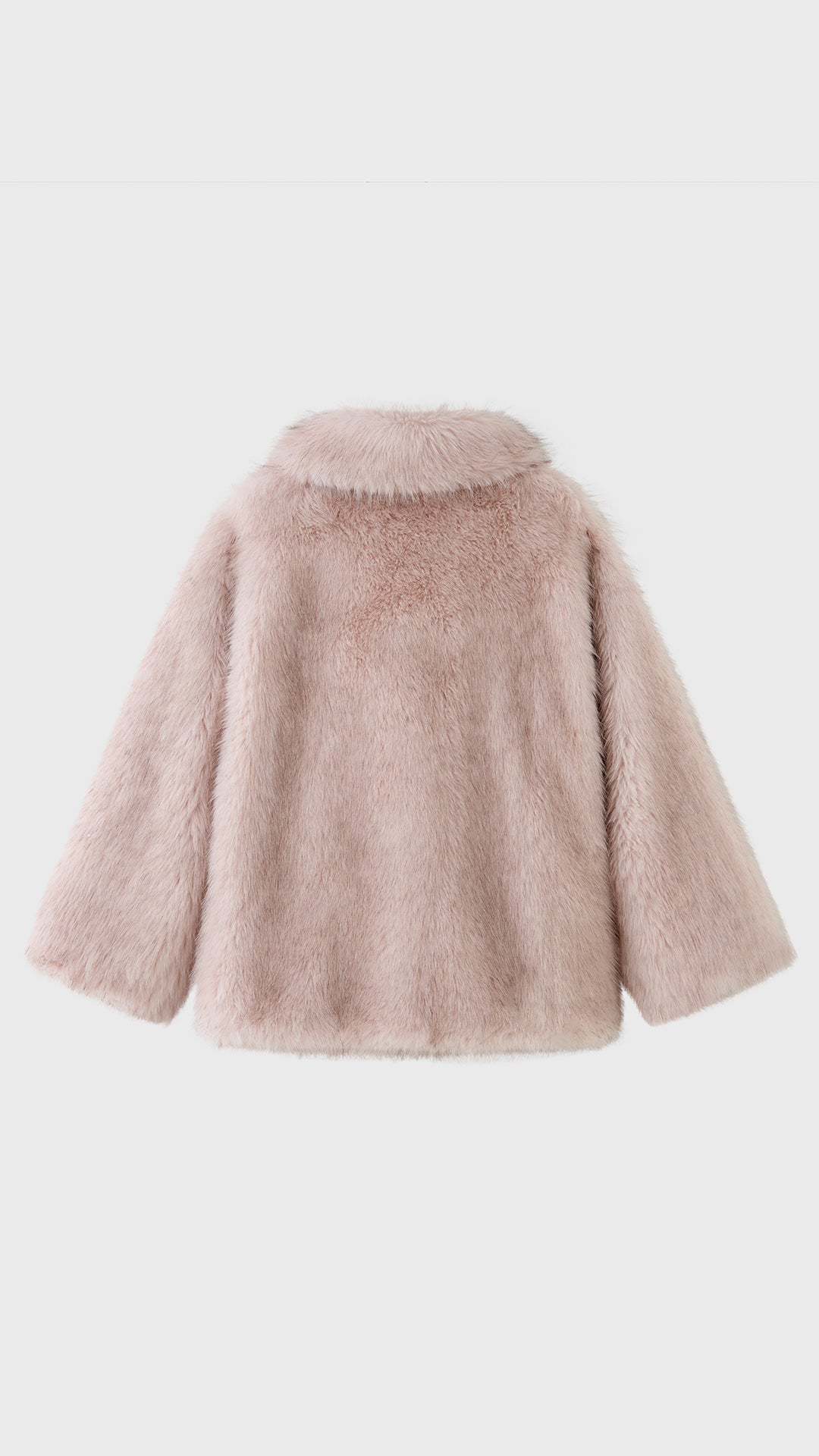Giacca Corta in Eco Pelliccia Donna, Cappotto Invernale con Ampio Colletto a Rever