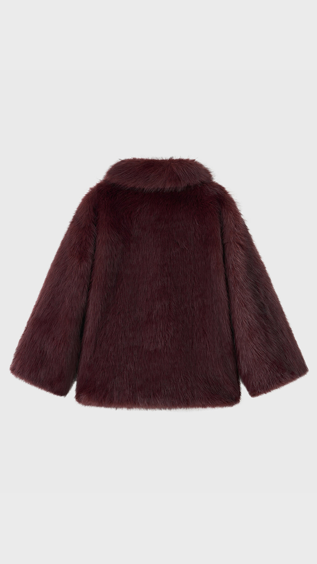 Giacca Corta in Eco Pelliccia Donna, Cappotto Invernale con Ampio Colletto a Rever