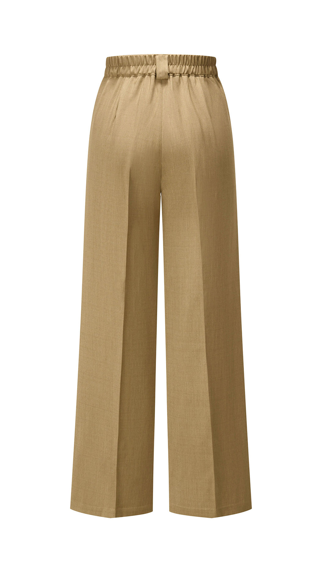 Pantaloni a gamba larga sartoriali donna, vita alta, tessuto leggero, pantaloni ufficio casual