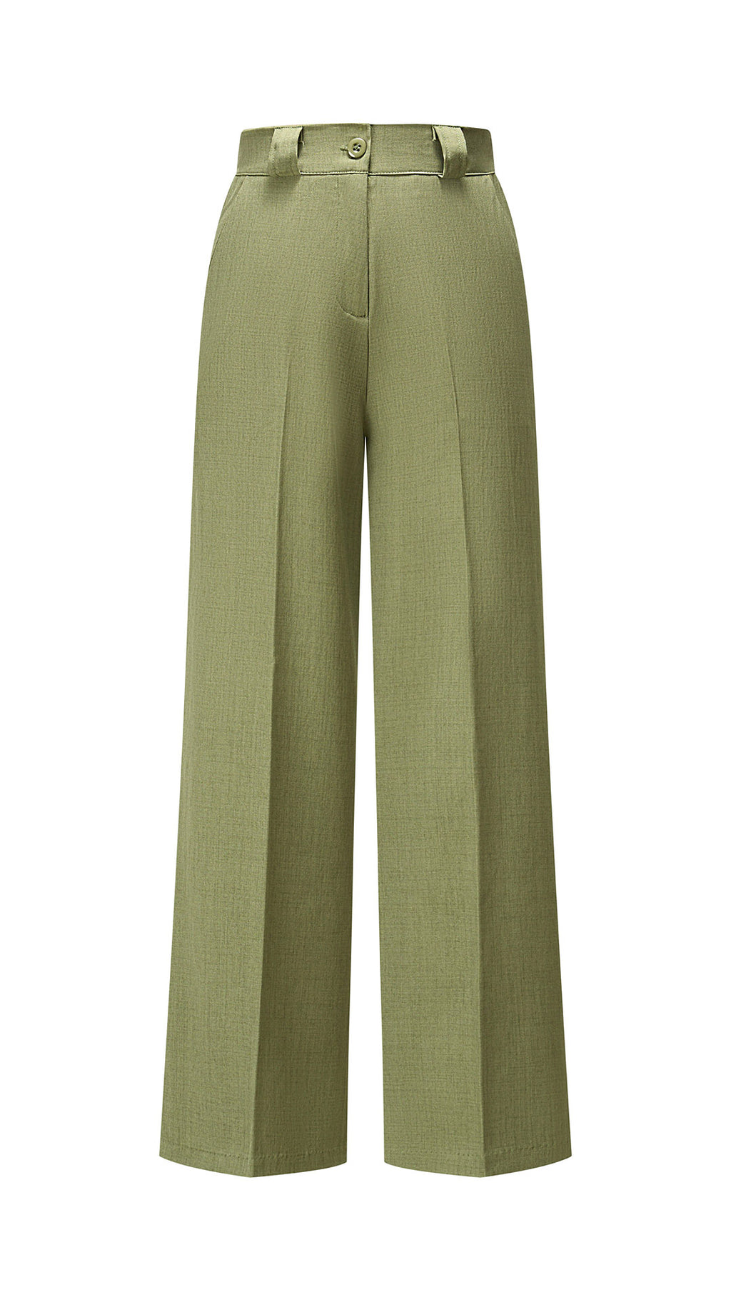 Pantaloni a gamba larga sartoriali donna, vita alta, tessuto leggero, pantaloni ufficio casual
