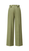 Pantaloni a gamba larga sartoriali donna, vita alta, tessuto leggero, pantaloni ufficio casual